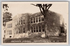 RPPC Independence IA Iowa - Catholic School - Real Photo Postcard 1927