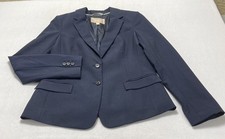 Banana Republic Blue Lined Stretch Wool 2-But...