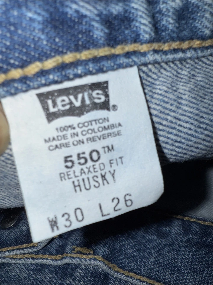 Jeans Husky Boys Levis 550 Vintage Calce Relajado Rojo Pestaña Denim 100% Algodón 30x26 Foto 4 de 4