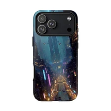 Phone Ink - Case for iPhone/Galaxy/Pixel - Futuristic City At Night