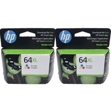 2psc HP 64XL Color Ink Cartridge N9J91AN New Genuine