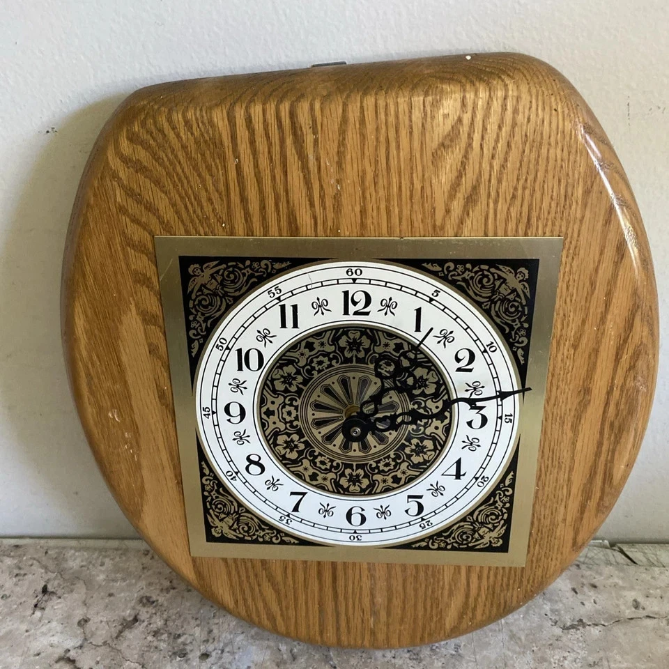 Домашнее деревянное сиденье для унитаза настенные часы 14 x 12 дюймов тихий мужской пещерный подарок юмористические - Изображение 3 из 4