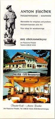 Anton Fischer Theater-Cafe - Anton Fischer 8103 Oberammergau 1985 Ad TAK4-7