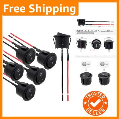 Durable Black Mini Rocker Switch Set, 12V & 125V, Easy Snap-In for DIY Projects