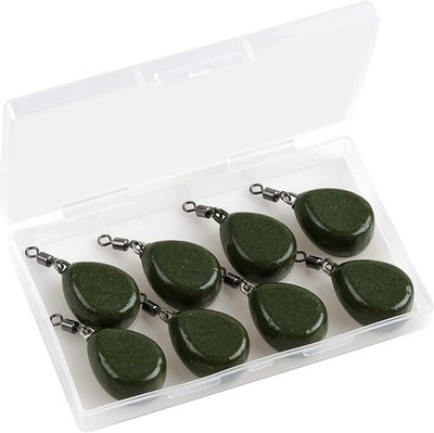 Carp Fishing Weights Sinkers 4/8 PCS Coated Flat Pear Sinker With Swivels