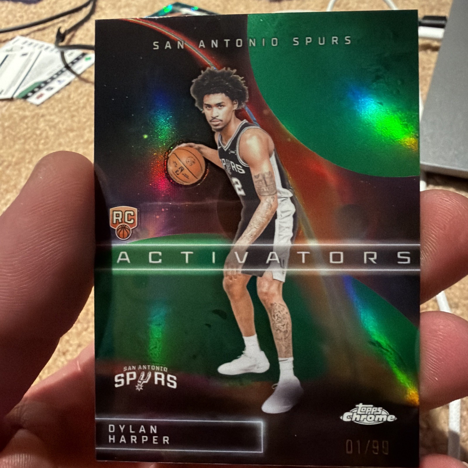 2025-26 Topps Chrome - Activators Dylan Harper #AC-12 Green Refractor /99 RC)