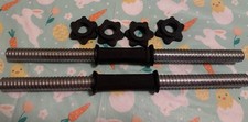 45cm Set of Barbell Bars Used Clips Weight Plates Dumbbell Lifting Pair Gym Fit