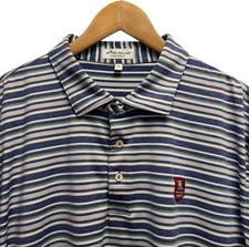 Peter Millar Summer Comfort Mens Sz XL Striped Huntingdon Valley Golf Polo Shirt