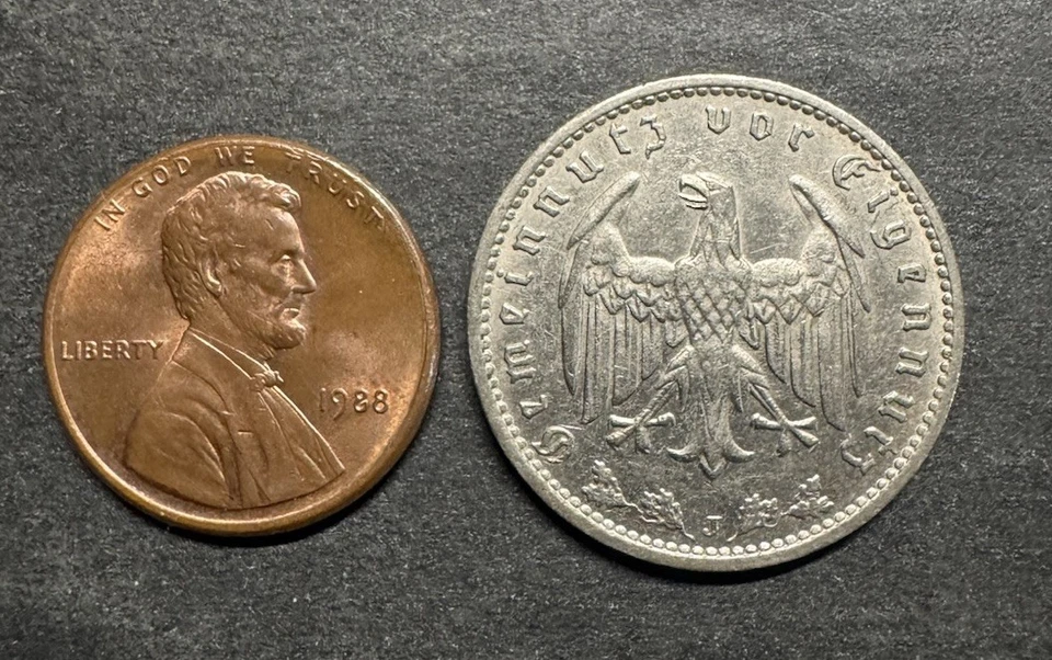 1934 J Germany 1 One Mark Coin Uncommon World Foreign Reich Coin - Image 3 of 3