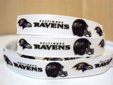 3/8" 1 yard Ravens Grosgrain Ribbon Football Baltimore Team Sports 1008888
