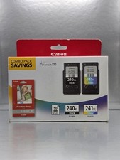 Canon Combo Pack 240XL 241Xl Ink Cartridges With 4"x6" Photo Paper Glossy - NEW