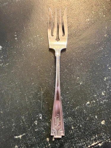 Gorham Etruscan Sterling Silver Salad Fork 6 3/4" Monogram K