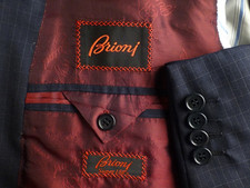 Brioni Blazer 58R/48R Super150 Blue Check Excellent Condition Jacket