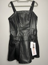 NWT Celebrity Pink Womens Size M Faux Leather Mini Dress Black Sexy Fun Play