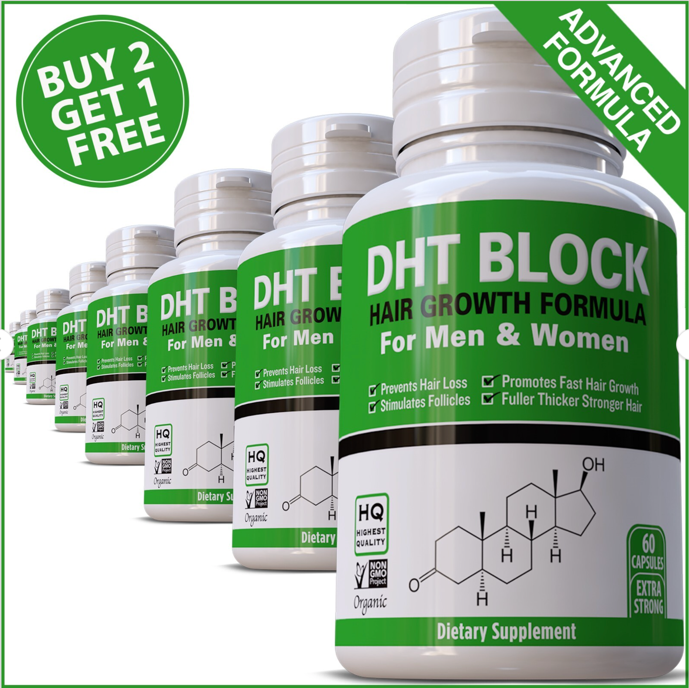 DHT BLOCKER FAST HAIR GROWTH BALD LOSS GROW FAST HERBAL VITAMINS PILLS CAPSULES
