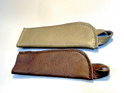 USA Handmade LEATHER Cast Iron, ALL Clad pan, Handle Sleeve Cover Pair (2)