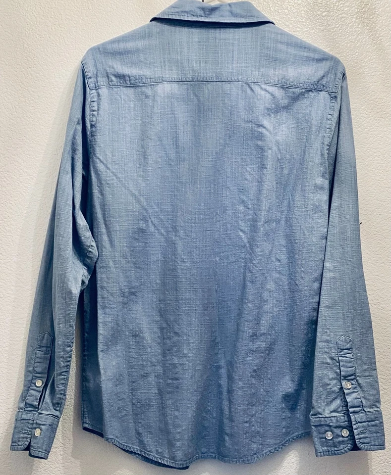 ACTIVE RIDE SHOP HOMBRE DENIM ABOTONADA MANGA LARGA CAMISA CON BOLSILLOS Y2K SKATE Foto 2 de 4