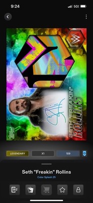 Topps Slam WWE Color Splash Rainbow Signature Relic Seth Rollins 109cc LEGENDARY