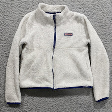 Vineyard Vines Jacket Youth XL 16 White Sherpa Fleece Full Zip Lined Cozy