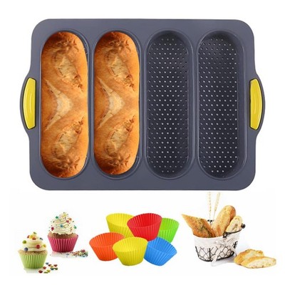 Silicone Bread Loaf PanNon-Stick Loaf Pan& Heat Resistant Baguette Bread PanS...