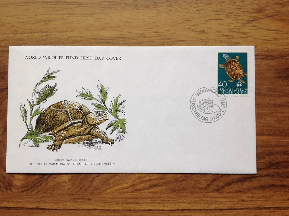 1976  WWF Turtle First Day Cover , Liechtenstein pmk with insert. Free UK P&P - Image 3 of 3