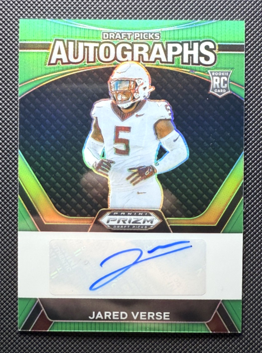 2024 Prizm Draft Picks Jared Verse Green Prizm Auto #DPA-JVE