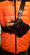 1911 Leather Chest Holster Rig  w/Extra Magazine Carry (Right Hand)