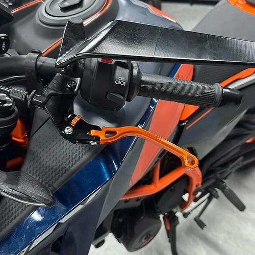 For 390 Duke 2024 Accessories Adjustable Brake Clutch Levers Hand Control Orange - Picture 3 of 11