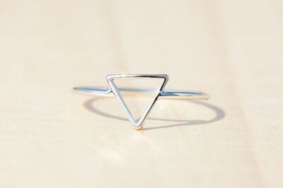 Helen De Lete Orecchini Argento 925 Minimal - Doppio Triangolo 15x14 Mm - Gioiello Geometrico Donna