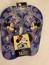 Disney Mickey Minnie Mouse PURPLE Girls Flip Flops Sandals Sizes 2/3 NWT