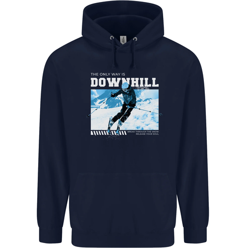 The Only Way is Downhill Skiing Ski Skier Childrens Kids Hoodie - Picture 82 of 84