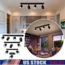 1/2/3/4-Light LED Track Lighting Kit Flush Mount Ceiling Spot Light Fixture GU10