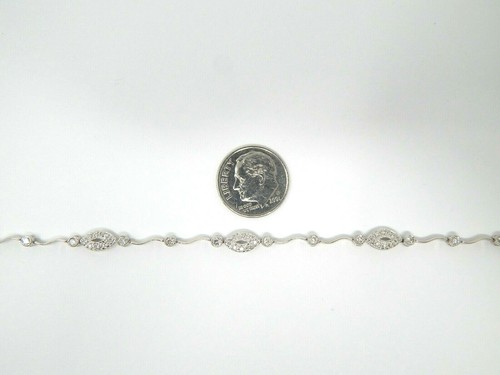 18 kt White Gold Contemporary Diamond Flexible Link Bracelet 7-1/4" A5799 - Bild 3 von 4