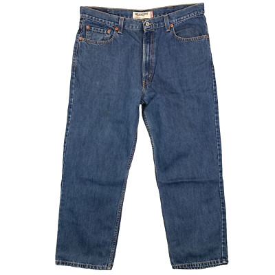 Levi's 550 Relaxed Fit Mid Blue Wash Denim Jeans Red Tab Größe W38 L29