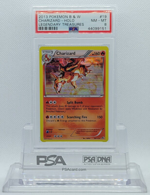 POKEMON LEGENDARY TREASURES CHARIZARD #19 HOLO FOIL CARD PSA 8 NM