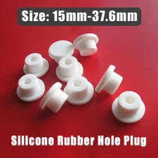 White Hole Plugs Round Silicone Rubber Seal Bung Pipe Tube Insert 15mm-37.6mm