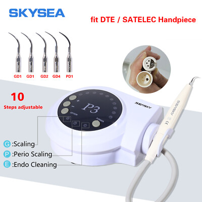 Dental Portable Ultrasonic Piezo Scaler Machine + Handpiece+Tips Fit DTE SATELEC
