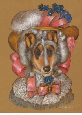 Smooth Collie The Fairy A3 Kunstdruck Poster Hund v. Maria Pishvanova