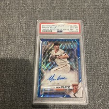 2021 1st Bowman Chrome Draft Blue Wave Auto Mason Black PSA 10 Giants 135/150