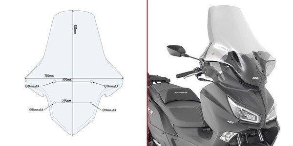 7056DT Givi Windschutzscheibe Nur Platte FüR Sym Cruisym 300 2017 2025-image