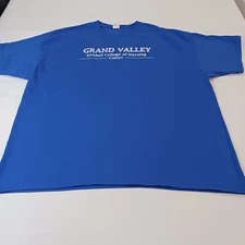 Gildan Ultra Cotton Grand Valley Kirkhof College Nursing Men's Blue T-Shirt 2XL