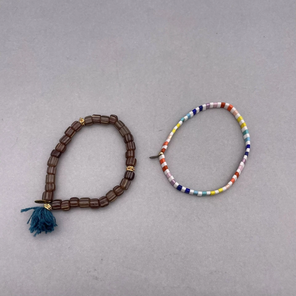 Shashi Tilu Bracelet Beaded Tassel Bracelet Lot of Tow Multicolor  - Image 2 of 4