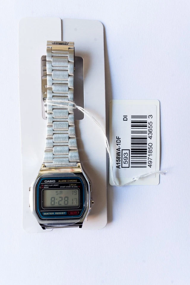 Casio Watch Orologio Vintage A158WA Argento Silver - Immagine 2 di 4