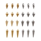 80-100x Stainless Steel Cone Pendants Polished Smooth Spike Bead Charms