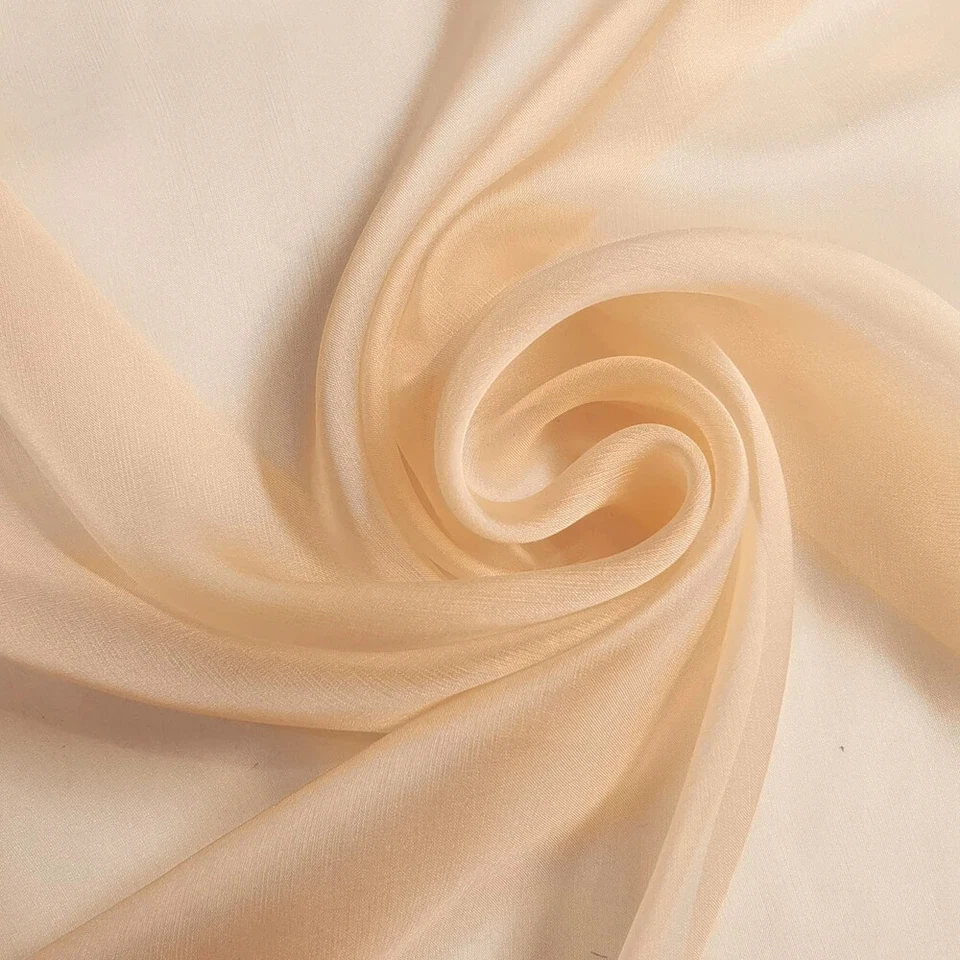 1Meter X 1.4 Meter Plain Pure Silk Chiffon Fabric Dancing Wedding Silk Flowly - Bild 2 von 4