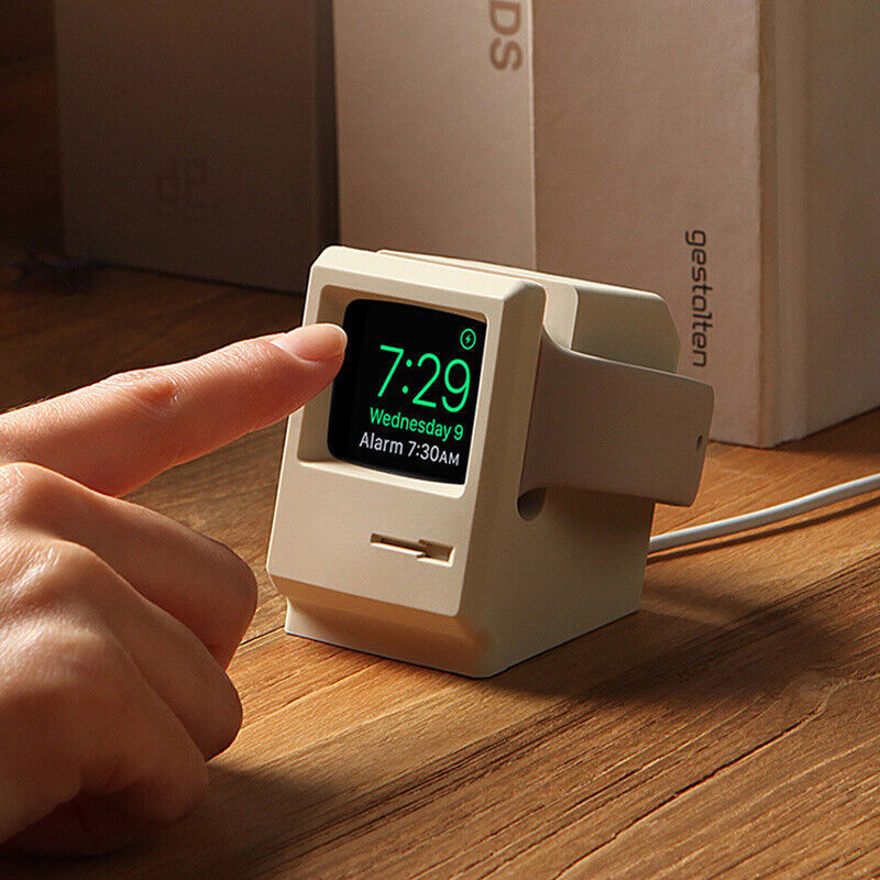 For Apple Watch 7 6 5 4 iWatch 3 2 1 Silicone Stand Charging Dock Retro Bracket