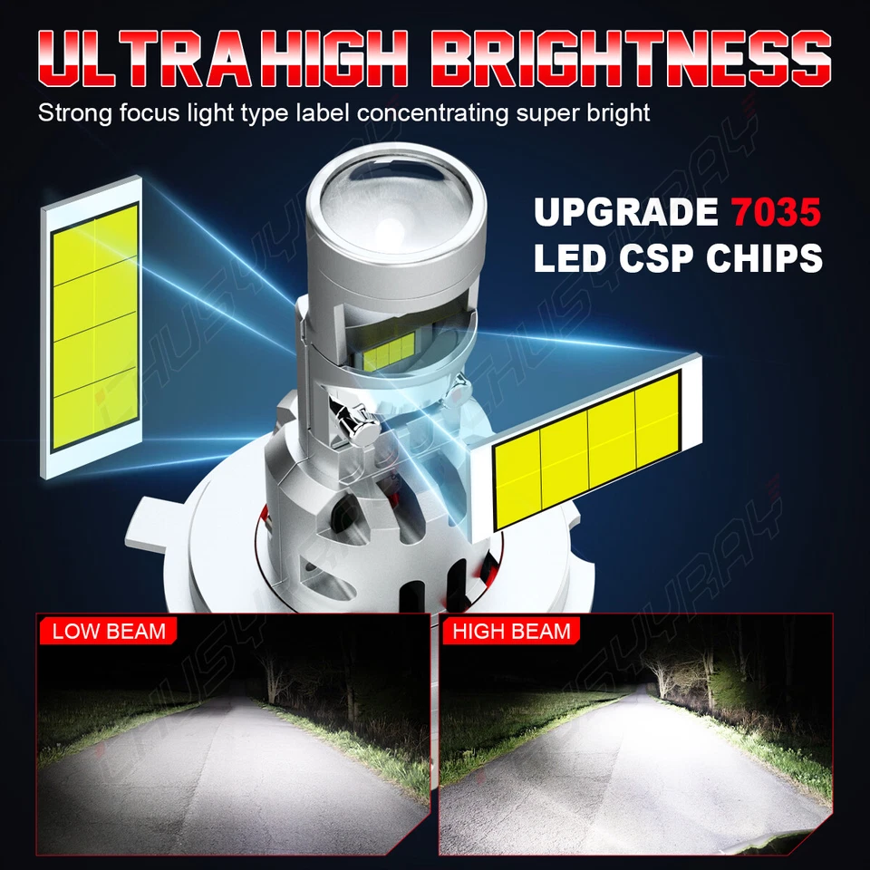 Kit de bombillas antiniebla de haz alto y bajo LED 6000K para Toyota Sienna 2000-2003 Foto 3 de 4