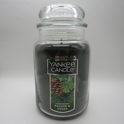 New Yankee Candle 22oz Balsam & Cedar Large Jar Candle 110-150 Hours Burn Time