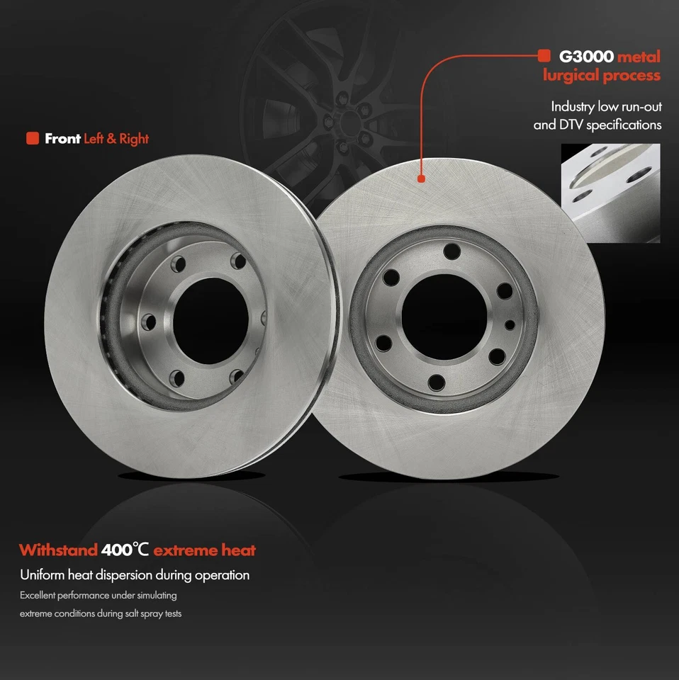 2Pcs Front Disc Brake Rotors for Dodge Sprinter 2500 Mercedes-Benz Freightliner - Image 3 of 4