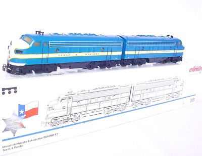 鉄道模型 marklin EMD F7 General Motors Marklin AC HO USA TEXAS PACIFIC GM EMD F7 LOCOMOTIVE & Full GOODS